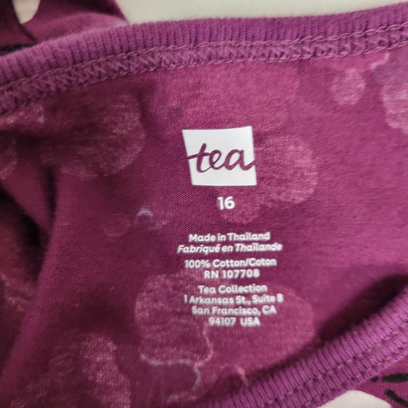 Tea Collection Snowy Branches Mighty Mini ruffle shoulder Dress Girls Size 16 - Picture 8 of 9